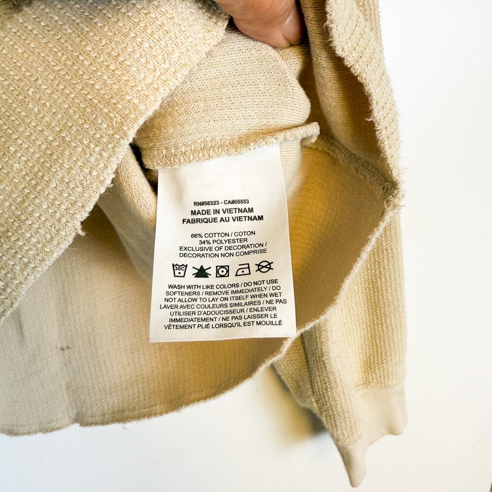 Nike Womens Waffle Grid Relaxed Fit Pullover Sweatshirt Beige DM1648 - M - Picture 5 of 11